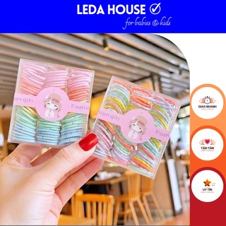 Hộp dây cột tóc kẹp tóc dễ thương cho bé gái phong Hàn Quốc màu kẹo ngọt