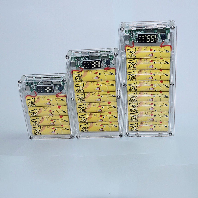 Vỏ Sạc Dự Phòng Trong Suốt Không Kèm Mạch Sạc 2.4A - Cổng QC3.0