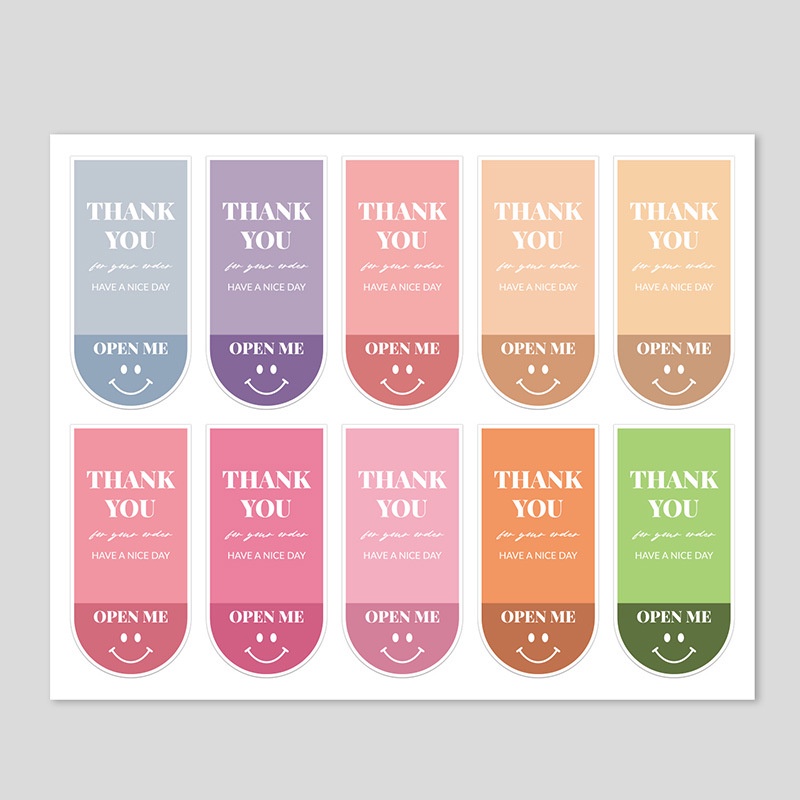 Em niêm phong cảm ơn, nhãn dán thank you, tem thank you hình mặt trời đáng yêu, nhiều mẫu