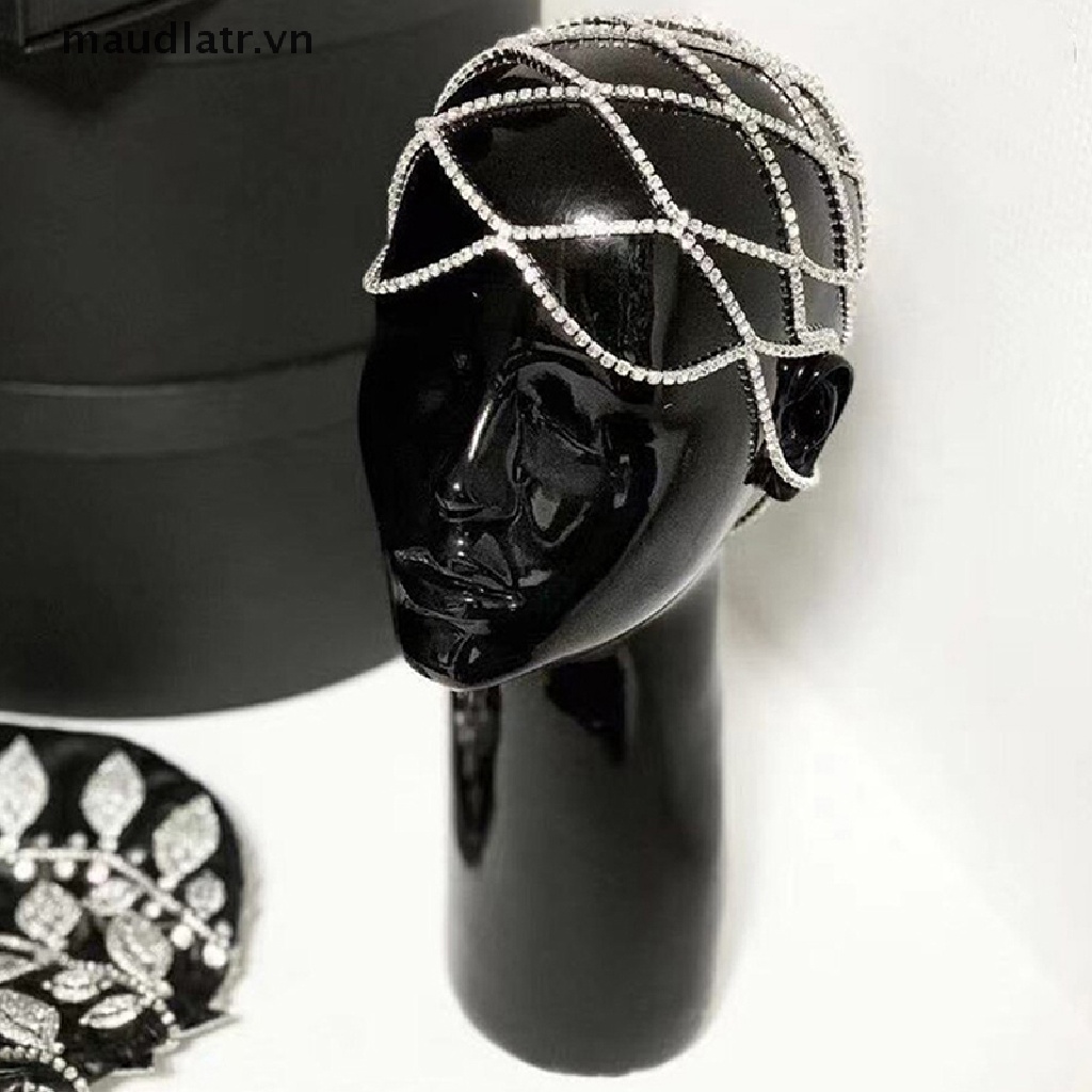 1 Mũ Lưới Trùm Đầu Đính Đá Pha Lê Lấp Lánh