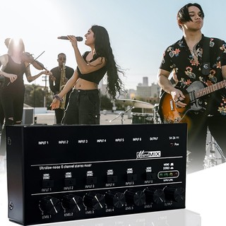 Máy trộn âm thanh gax-mx6 6 kênh chuyên nghiệp 6.35mm cổng usb tiếng ồn thấp cho studio ghi âm