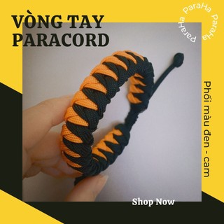 Vòng Tay nam Paracord phối màu đen cam - ParaHa