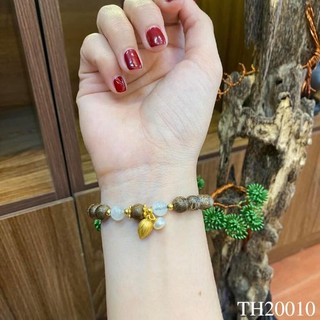 Vòng tay trầm hương hạt mix đá phong thủy vòng trầm may mắn