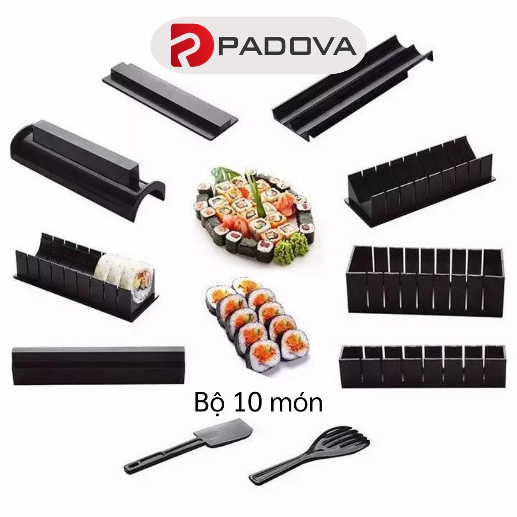 Bộ Khuôn Dụng Cụ Làm Sushi, Cơm Cuộn PADOVA 10 Món Tiện Lợi, Nhanh Chóng 3778