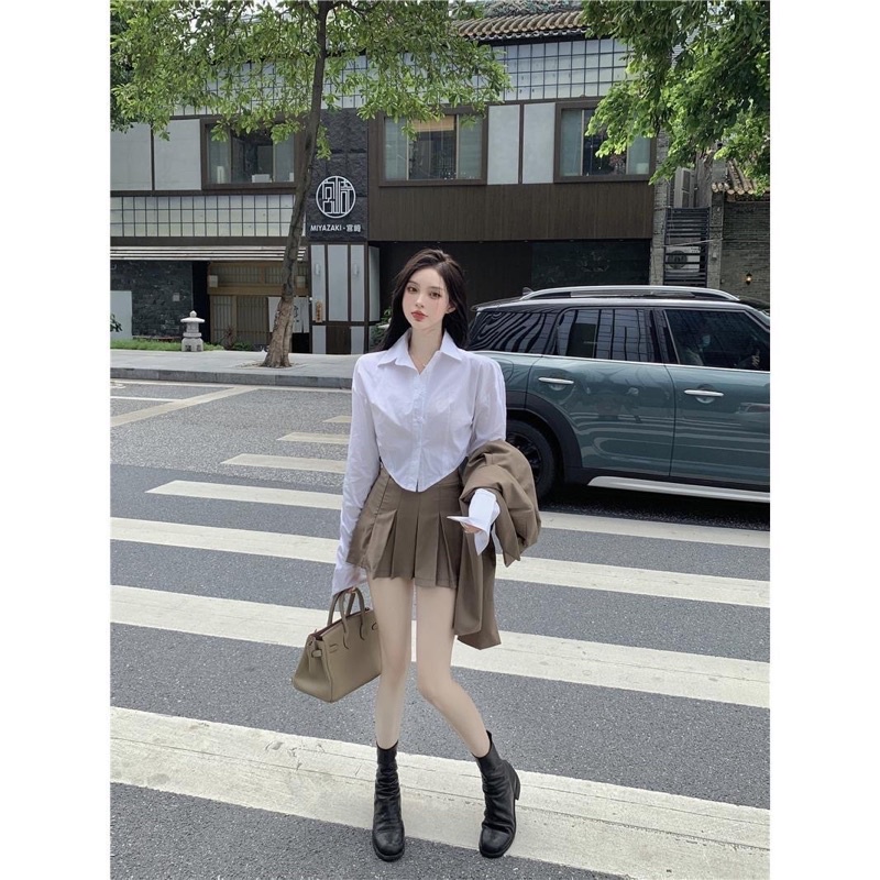 SET 3 Món Chân Váy Áo Sơ Mi Áo Vest nữ phong cách ulzzang