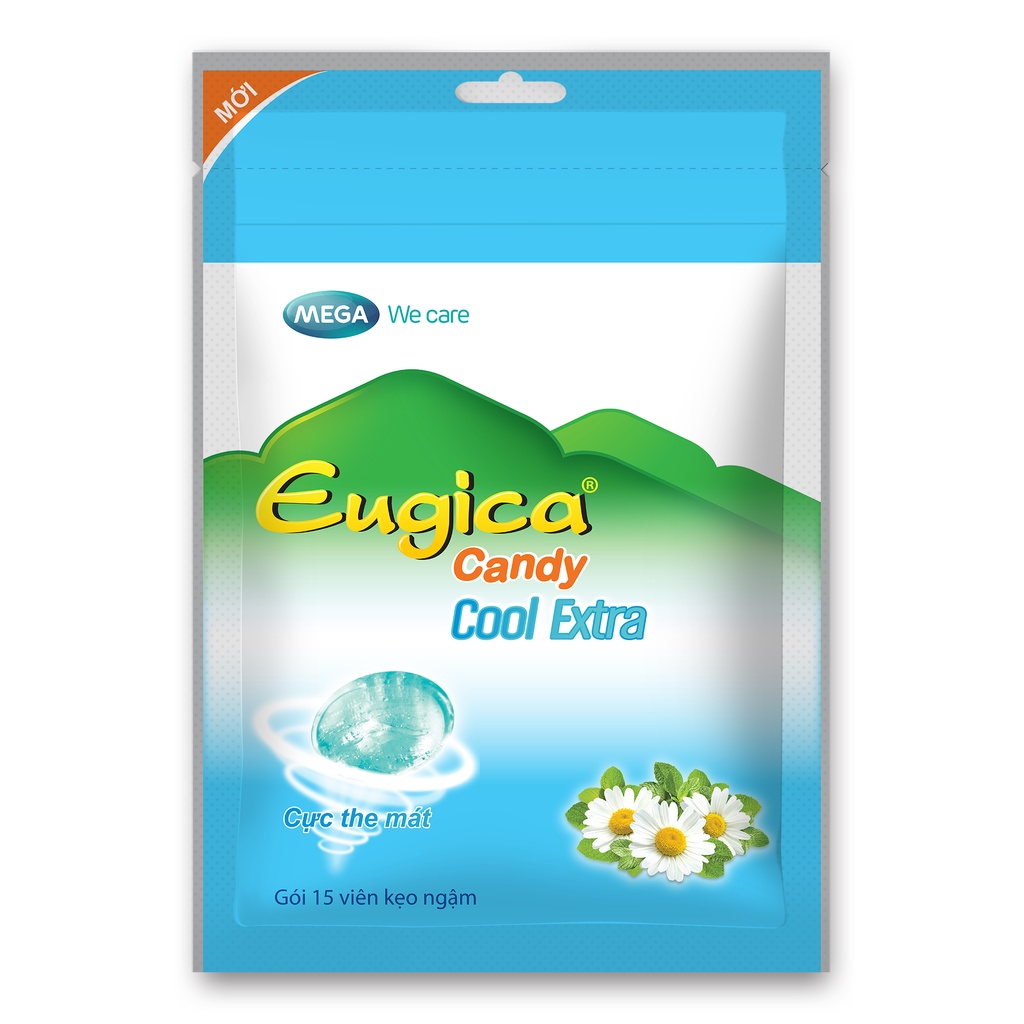 Kẹo ngậm thảo dược hỗ trợ giảm ho, rát họng EUGICA CANDY COOL EXTRA Túi