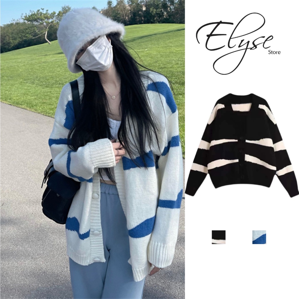 Áo khoác cardigan len nữ dáng dài Quảng Châu chất dày dặn kiểu Hàn Quốc Thời trang thu đông G-16