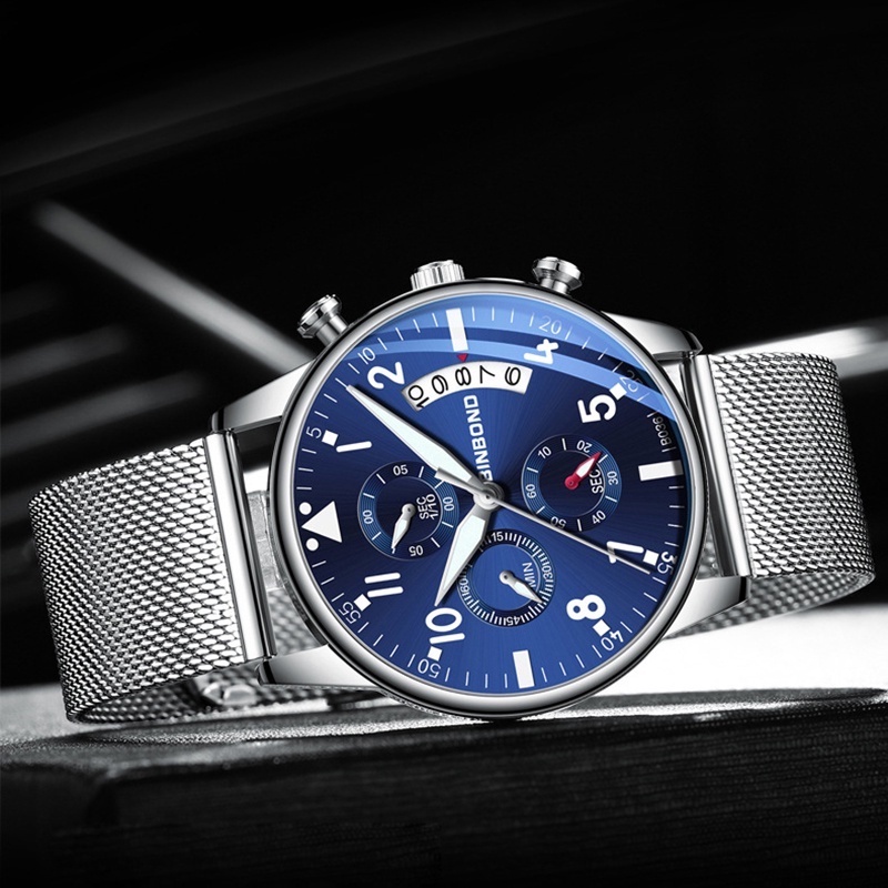 Đồng Hồ Đeo Tay Phong Cách Doanh Nhân Chống Thấm Nước Đa Năng Dành Cho Nam