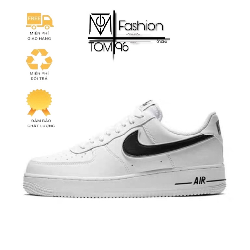 💖SALE💖Giày _Nike_Air force 1 Trắng Vệt Đen, Giày Af1 Vệt Đen Bản Cao Cấp [Full Box Bill + Tặng Tất]