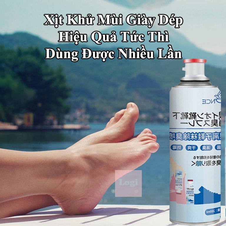 Bình xịt khử mùi giày chống hôi chân NCE 260ml