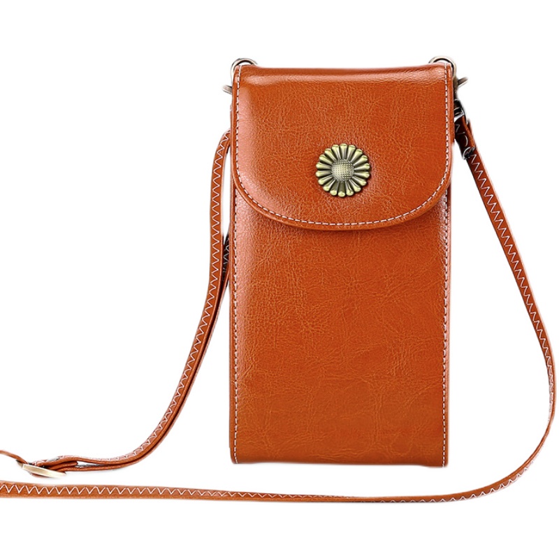Túi Đeo Chéo Đựng Điện Thoại Bằng Da Bò Thật Thời Trang Mùa Hè Dành Cho Nữ