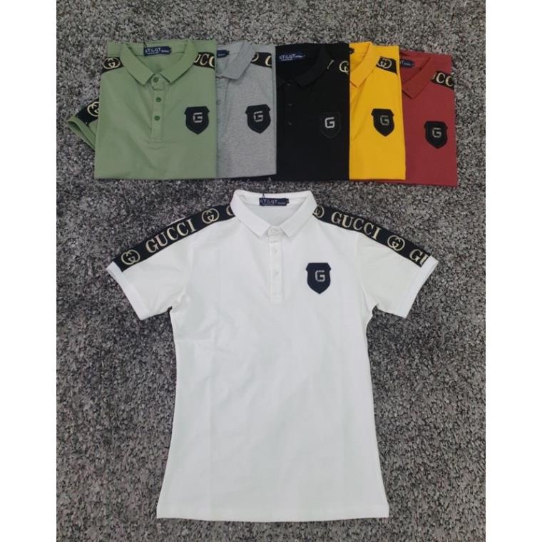 Áo thun nam body cổ trụ cao cấp Gucci, phối dây vai logo kiểu ty