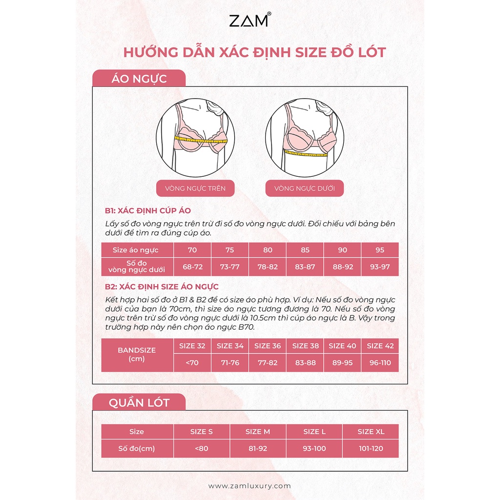 Áo lót ZAM Luxury - AGC1015 - Áo lót không gọng cotton đệm mỏng