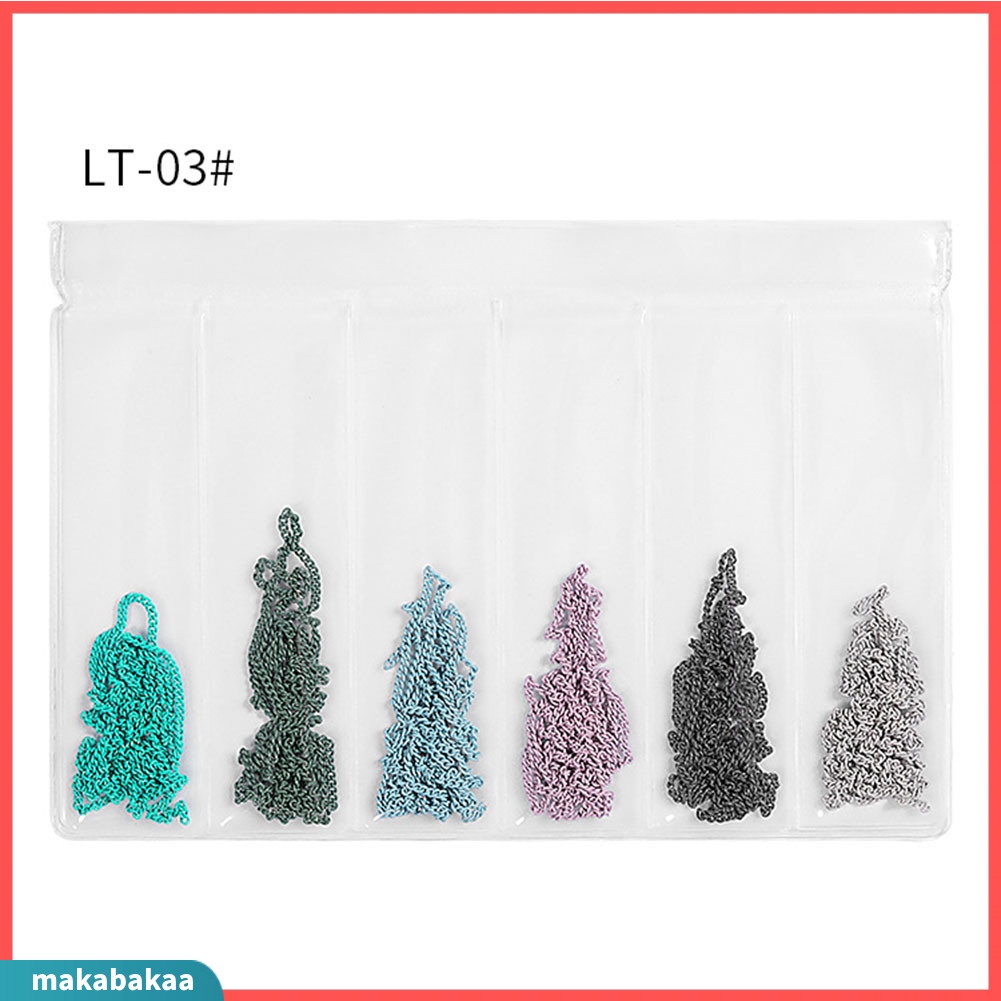 Chuỗi xích hợp kim 3D trang trí móng tay nghệ thuật tự làm nhiều kích thước và màu sắc