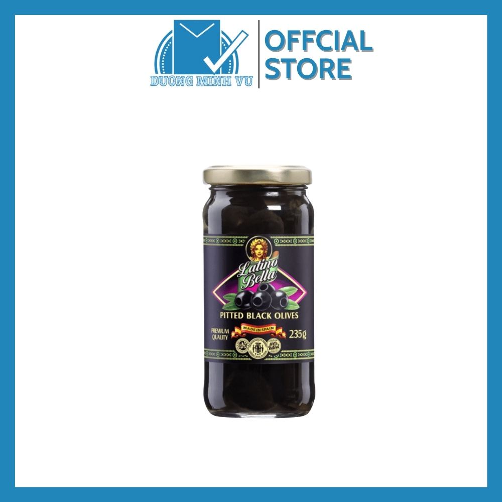 Trái Ô liu đen không hạt Latino Bella Pitted Black Olives 235g