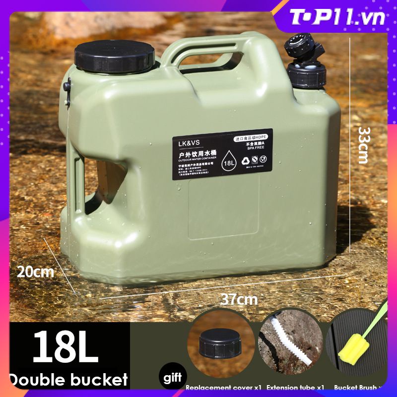 Bình Đựng Nước Dung Tích Lớn 10L / 18L / 25L Bằng pe Tiện Dụng Mang Theo Du Lịch Cắm Trại