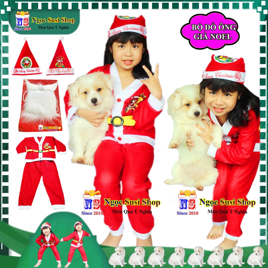 BỘ ĐỒ ÔNG GIÀ NOEL CHO BÉ TỪ (1 - 10 TUỔI) CHẤT VẢI NỈ GIÁ SỐC
