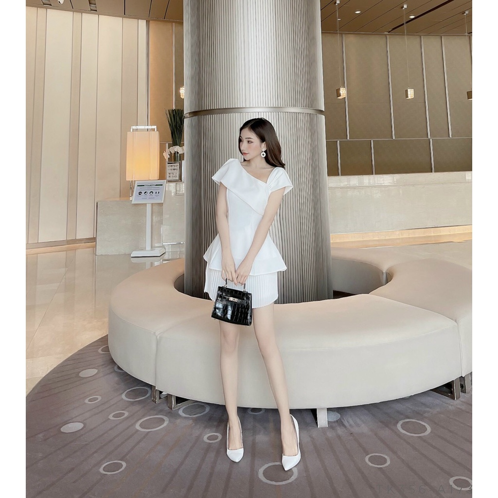 Áo  lệch vai RANA TOP có bán kèm chân váy dập li  ⚡FreeShip⚡ phù hợp dạo phố đi chơi