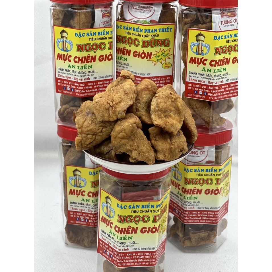 Mực chiên giòn gói 500 gram đã chế biến ăn liền ngon ơi là ngon của shop Đặc Sản Biển Phan Thiết NGỌC DŨNG. HSD 12 tháng