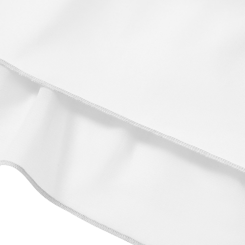 Xiangbao Đầm Chiffon Dáng Chữ A Tay Ngắn Phồng Ngắn Phối Bèo Nhún Thanh Lịch Thắt Nơ Eo Cho Nữ