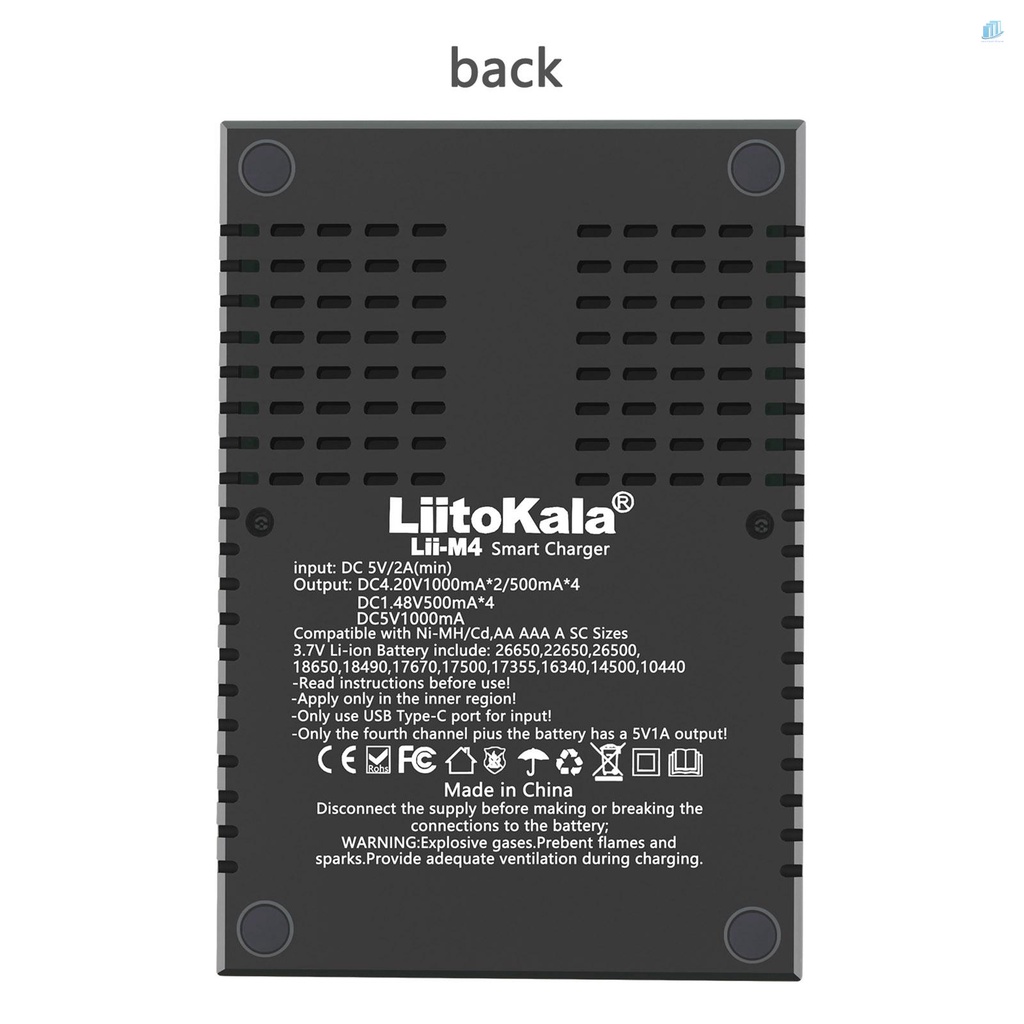 Bộ Sạc Pin LIITOKALA LII-M4 4 Ngăn Có Màn Hình LCD Cho 18650 26650 14500 AA AAA Lithium NiMH