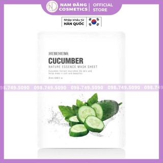 Mặt Nạ Phục Hồi Da Chiết Xuất Từ Dưa Leo Hebeheba Natural Essence Mask Sheet 250ml