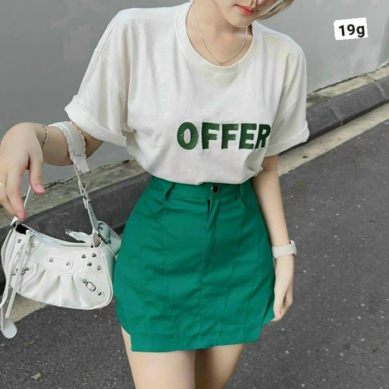 Chân váy chữ A xẻ gân tôn dáng siêu hót