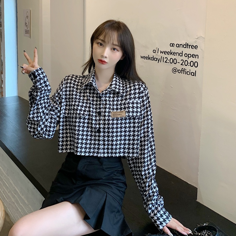 Áo Sơ Mi Nữ Dài Tay Sọc Caro Thời Trang Hàn Quốc