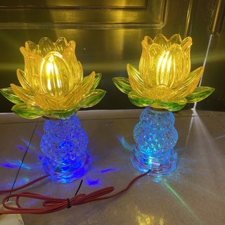 ĐÈN THỜ THUỶ TINH thân pha lê 20cm