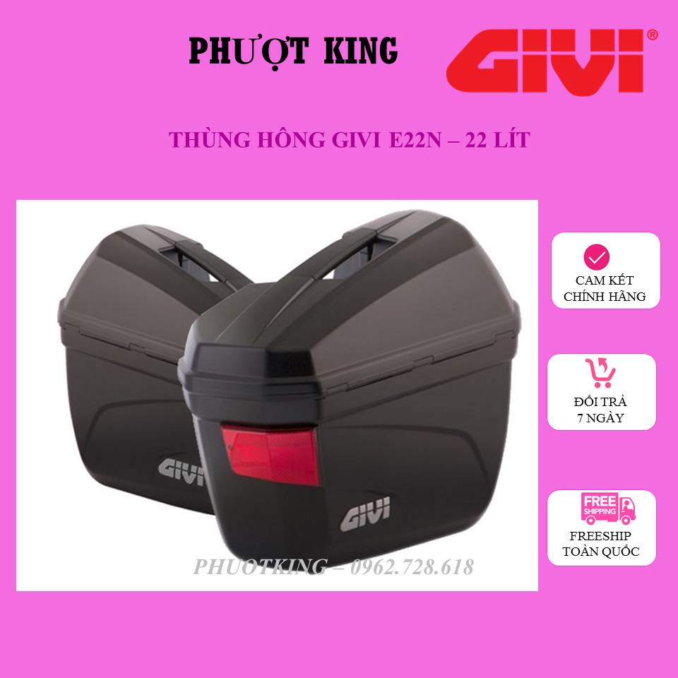 Thùng hông GIVI E22N - Thùng hông GIVI E22NS - PHƯỢT KING
