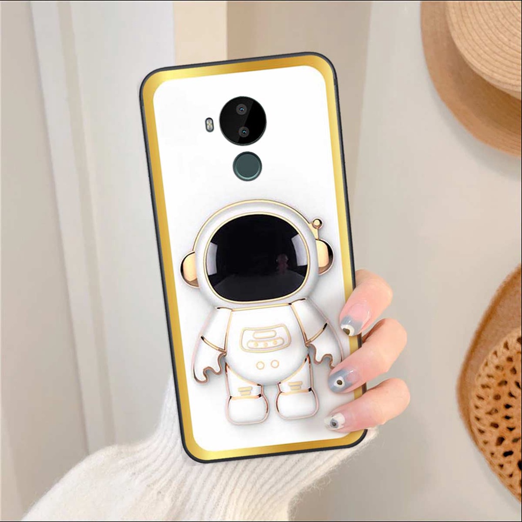 Ốp lưng Nokia C30 in hình kiểu 3D robot phi hành gia sắc màu thời trang