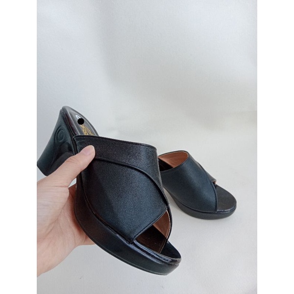 Dép nữ cao gót ĐẸP mẫu quai bản vá gót vuông 7 phân chắc chắn, Thời Trang hè KH-10