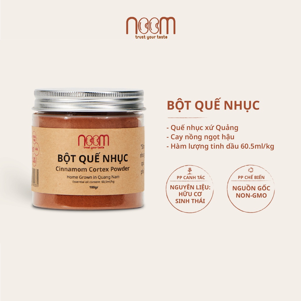 Bột Quế Nhục Noom 100g Cinnamon Cortex Powder - NoomFood