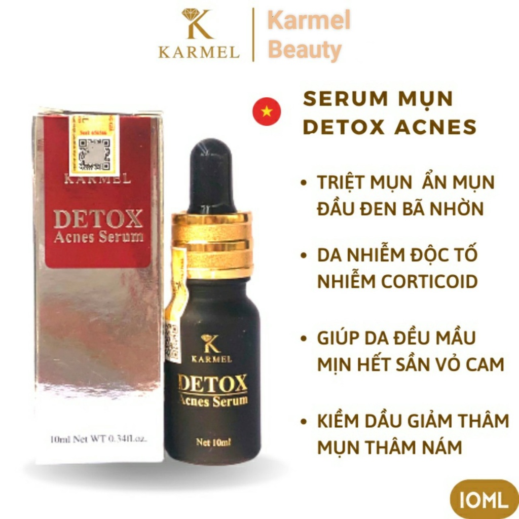 Serum xoá Mụn đầu đen bã nhờn, da sần vỏ cam, mờ vết thâm nám, tái tạo da, dưỡng trắng da-Detox Acne
