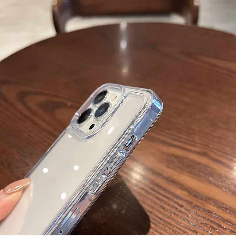 Ốp Điện Thoại Acrylic Cứng Trong Suốt Chống Sốc Có Nút Kim Loại Cho OPPO A78 A98 A57 A77 5G A77s A96 A76 4G A36