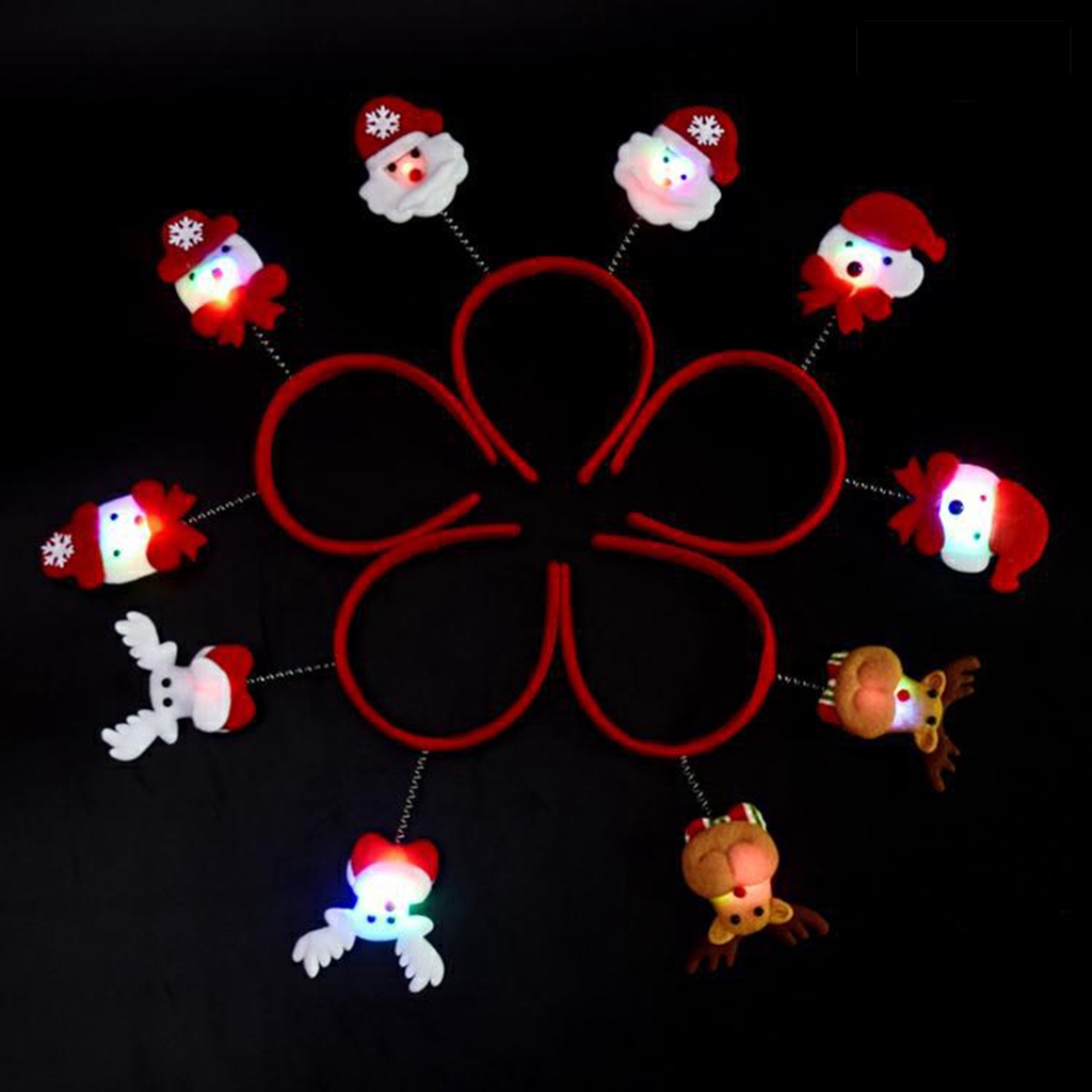 [Hot]☃1 Set Băng Đô Giáng Sinh Phát Quang