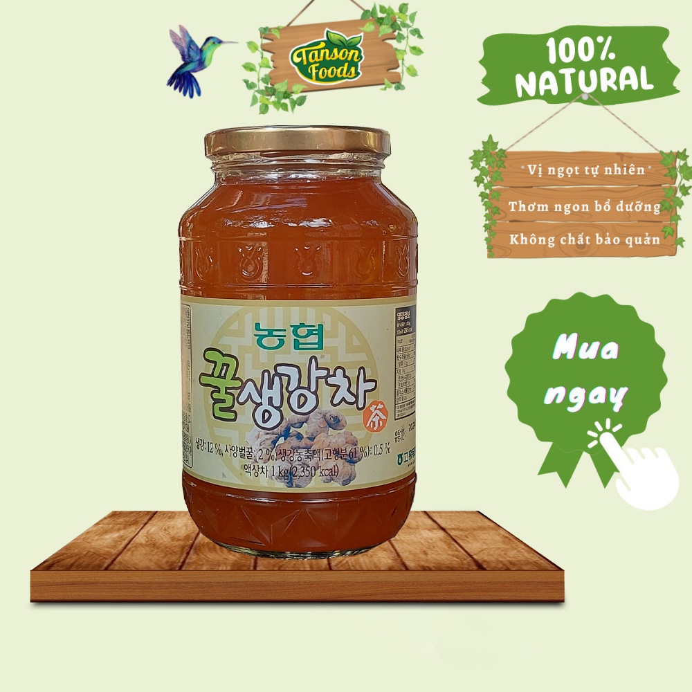 Gừng Ủ Muối Mật Ong, Thực dưỡng, Giảm ho, Giữ ấm cơ thể, Tăng sức đề kháng, Giảm cân, 1kg - Tân Sơn Foods