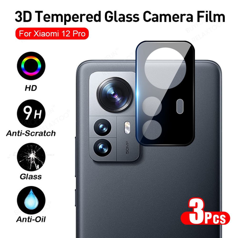 Set 3 Kính Cường Lực Bảo Vệ Camera 3D Cho Xiaomi 12T 12 12s pro 12X Xiaomi12T Mi 12s pro