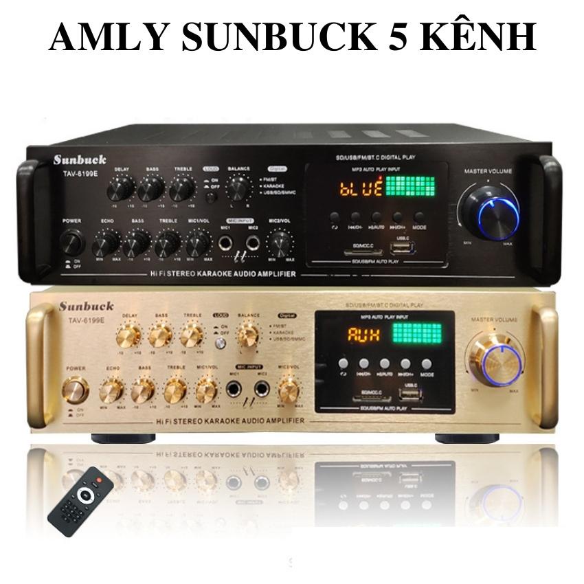 Amply karaoke bluetooth, Âm ly 220V, Amly bluetooth SUNBUCK TAV-6199E 5 kênh cắm loa sub đánh siêu đỉnh