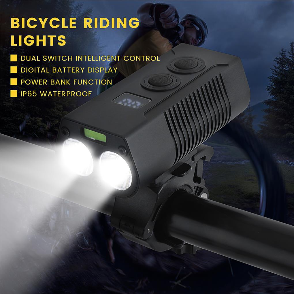 Đèn Pha Xe Đạp Leo Núi Bằng Hợp Kim Nhôm Hiển Thị Kỹ Thuật Số 7500K IP65 Chống Thấm Nước