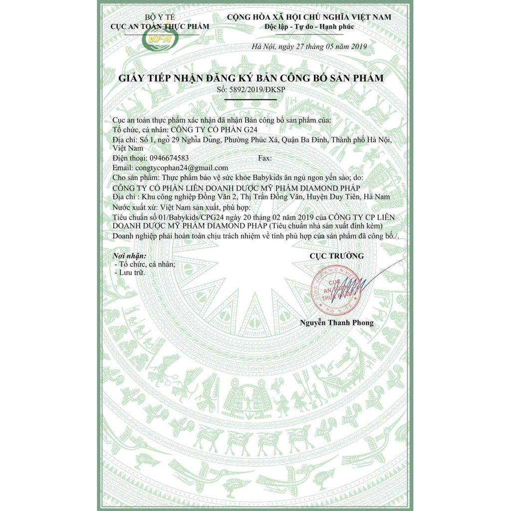 Siro BabyKids Ăn Ngủ Ngon Yến Sào Plus G24