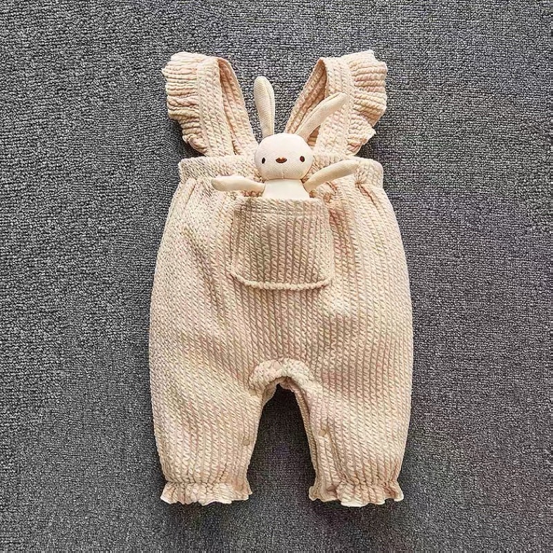 Yếm nhung dài lót bông nỉ dày cho bé gái 3-24M