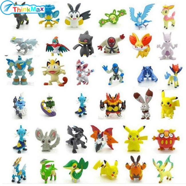 Thinkmax Set 24 mô hình đồ chơi THINKMAX nhân vật hoạt hình Pokemon dễ thương để trưng bày trang trí 2-3cm