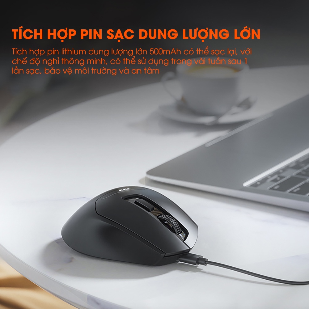 Chuột gaming không dây bluetooth SIDOTECH DR01 pin sạc phù hợp máy tính laptop cho game thủ chuyên nghiệp và văn phòng