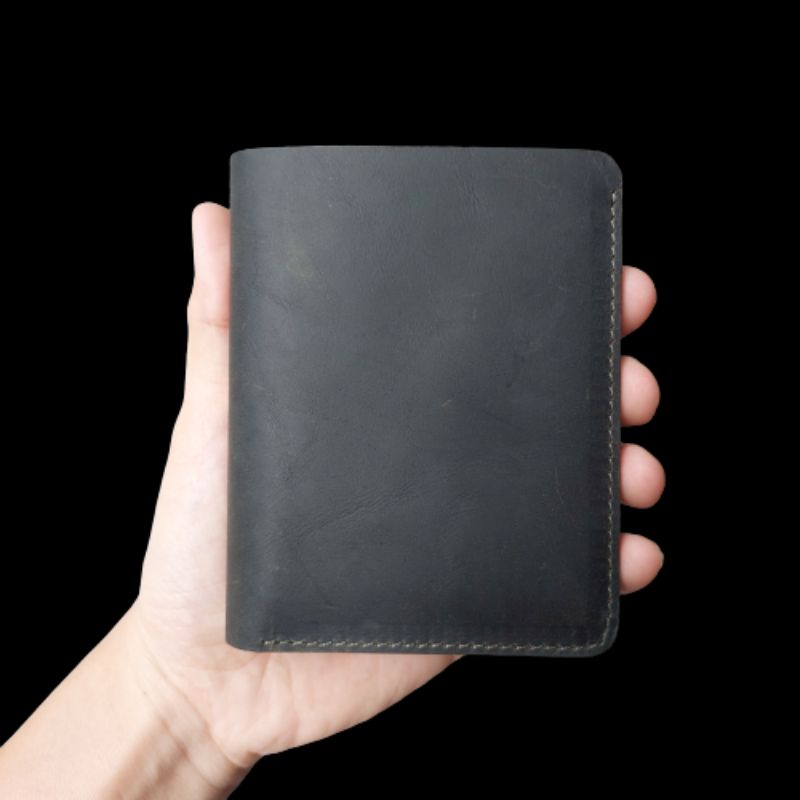 Ví Scott Mini Da Sáp Đứng Càng Xài Càng Bóng_Bóp Kẹp Tiền Mini Cao Cấp-Màu xanh rêu