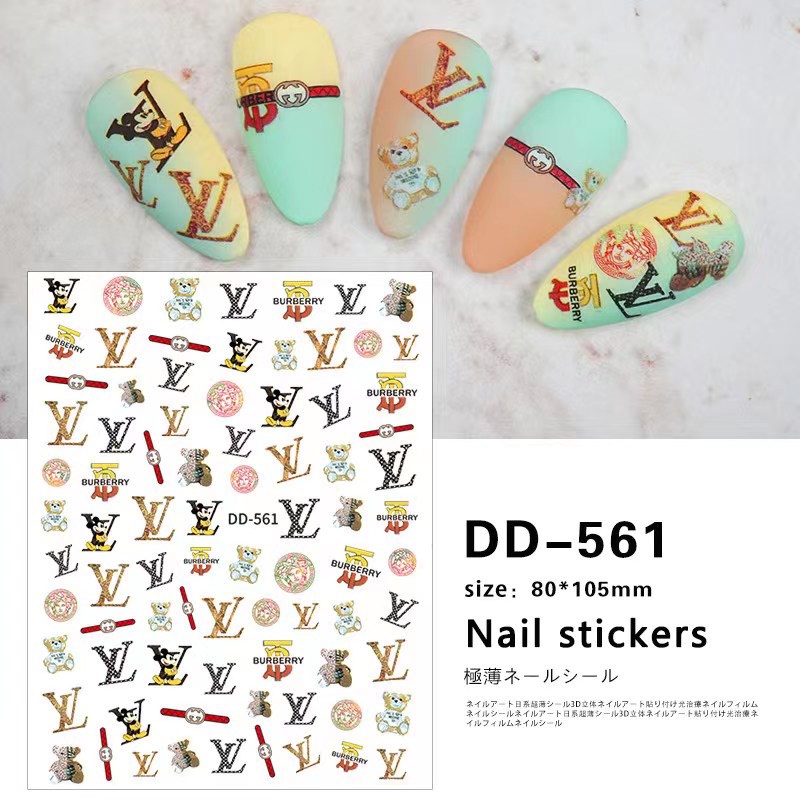 Sticker Thương Hiệu Louis Vuitton - Hình Dán Móng LV Nhiều Mẫu Siêu Xinh
