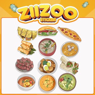 Set 12 Sticker Đồ Ăn Cute, hình dán trang trí bình nước, điện thoại, laptop, mũ bảo hiểm, sticker làm quà tặng