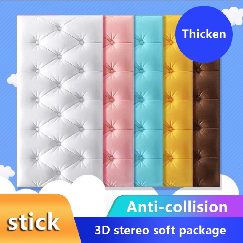 Miếng Dán Tường 3D Tự Dính Chống Va Chạm Cách Âm Chất Lượng Cao Trang Trí Phòng Khách Cho Bé