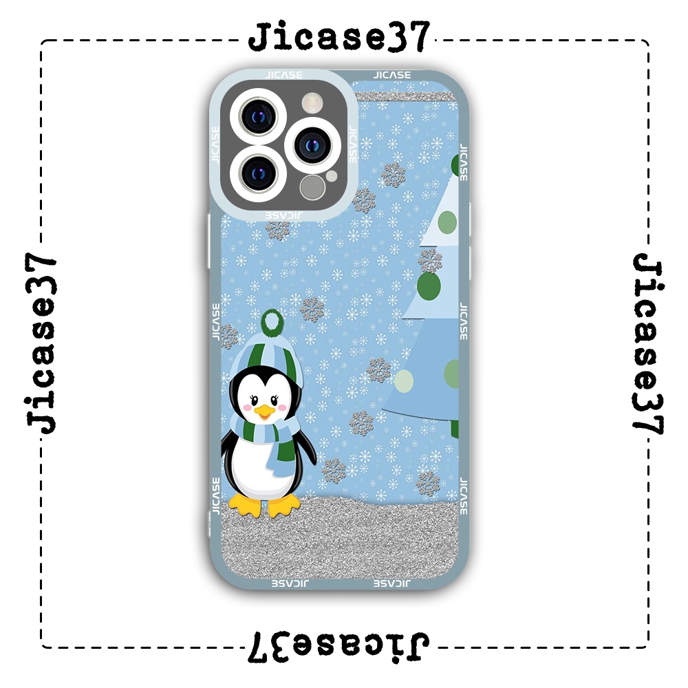 Ốp lưng iphone cạnh vuông Jicase Chim cánh cụt mùa đông 6plus/6s/6splus/7/7plus/8/8plus/x/xs/11/12/pro/max/plus/promax
