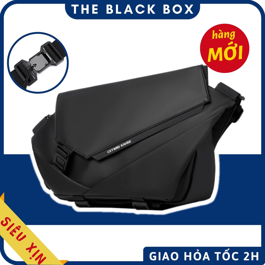 Túi Đeo Chéo Nam Chống Nước Khoá Từ Chống Giật Cap Cấp, Nhiều Ngăn Tiện Dụng, Đựng Được Chai Nước, Sổ Tay- The Black Box